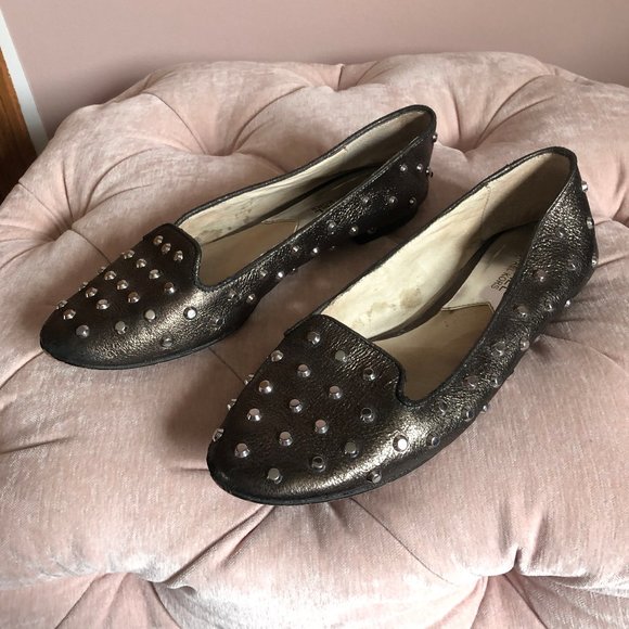 Michael Kors Ailee Studded Leather Loafers shoes - Picture 3 of 7